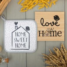 АКЦИЯ! ЦЕНА ЗА 3 ШТ! Набор кухонный Love at home: прихватка, подставка под горячее
