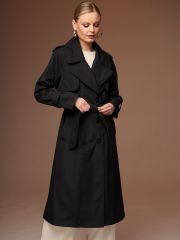 33056w черный Плащ женский HOOPS