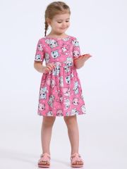 507933 Апрель Платье котики аниме на розовом