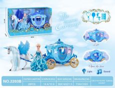 Кукла с каретой, звук, свет 38х14х21см