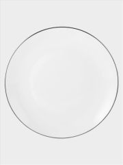 Тарелка обеденная, 27,5 см, фарфор P, белая, с серебристым кантом, White Platinum