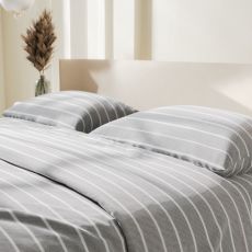 6632215 Постельное бельё евро «Этель» Gray stripes, поплин