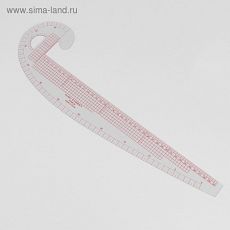 1847954 Лекало портновское метрическое «Бочок», с проймой, 47 × 13,5 см, цвет прозрачный