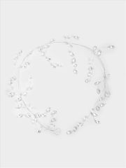 Ветка-гирлянда декоративная, 1,2 м, акрил/металл, серебристая, Кристаллы, Event