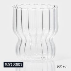Стакан Magistro «Полоска», 260 мл, 7.6×9 см, стекло, прозрачный