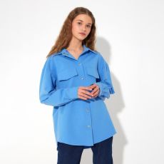 Рубашка женская MINAKU: Casual Collection, размер 46, голубой