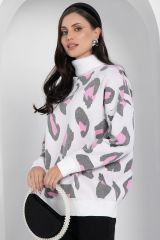 501208 LT Collection Джемпер бело-розовый