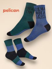 UEGL3312(2) PELICAN Носки Джинс/зеленый