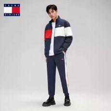 Мужской костюм Tommy осень/зимf из высококачественного чистого хлопка с воротником-стойкой