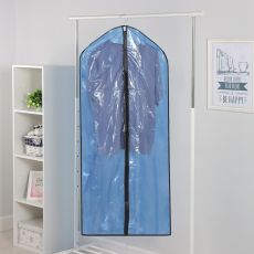 2493636 Чехол для одежды Доляна, 60×137 см, полиэтилен, цвет синий прозрачный