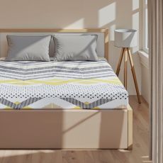 АКЦИЯ! ЦЕНА ЗА 3 ШТ! Простыня на резинке Этель Gray geometry 140*200*25, 100% хлопок, бязь, 125г/м2