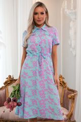 П13042-45М Платье LADY TAIGA Бирюзово-розовое