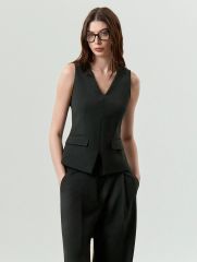 Однобортный жилет из вискозы и шерсти, GL102/misak