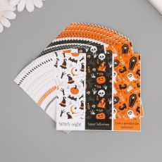 Наклейка бумага «Шляпы ведьм, тыквы, призраки», набор 20 шт., 10×9.2 см