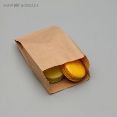 ЦЕНА ЗА 100 ШТ! 4641016 Пакет бумажный фасовочный, крафт, V-образное дно, 17,5 х 10 х 5 см