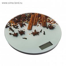 3549051 Весы электронные кухонные LuazON LVK-701 до 7 кг, круглые, стекло, 