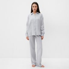 Комплект домашний женский (рубашка, брюки) KAFTAN Basic размер 40-42, серо-голубой