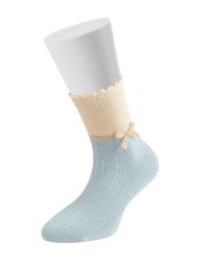 Omsa Носки OMSA kids Calzino 22C01 с бантиком и пикотами по резинке Blu Сhiaro (Голубой)