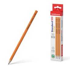 ЦЕНА ЗА упаковку - 12 шт! Карандаш чернографитный ErichKrause Standard 100 Orange, HB, грифель d= 2.2 мм, шестигранный, корпус из биоразлагаемого пластика 9314483