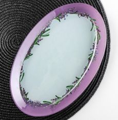 Блюдо овальное Доляна «Веточка лаванды», 24,5×15×2 см 5252264