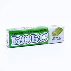 ЦЕНА ЗА 5 УП! 9188685 Леденцы БОБС мята с эвкалиптом, витамин С, 10 шт. в упаковке