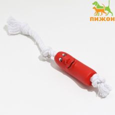 Игрушка «Брутальная сосиска на верёвке» для собак, 14 см