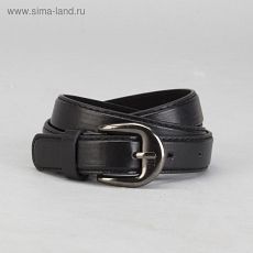 106200 Ремень детский гладкий, глянец, винт, пряжка под металл, ширина - 2см, 70-90 см, цвет чёрный