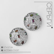 Серьги со стразами «Блеск вечера» клуб судьбы, разноцветные в серебре
