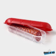 Контейнер для колбасы RICCO, 25,8×7×7 см, цвет красный 9664105