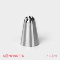 5289256 Насадка кондитерская KONFINETTA «Закрытая роза», d=3 см, выход 1 см, нержавеющая сталь