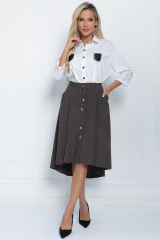 Ю11526 Юбка LADY TAIGA Серо-коричневая