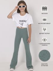 444284 Апрель Легинсы серо-зеленый