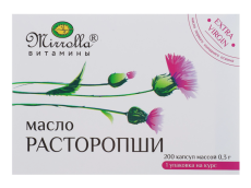 4241250 Масло расторопши Mirrolla, 200 капсул по 0,3 г