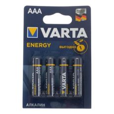 5217292 Батарейка алкалиновая Varta Energy, AAA, LR03-4BL, 1.5В, блистер, 4 шт