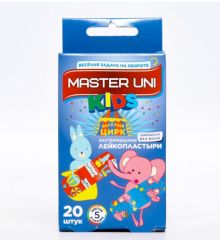 Лейкопластырь Master Uni Kids на полимерной основе с рисунками 20 шт 2198217