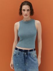 Mi 1321AS Fresh Майка укор. шир. бретели (делаве), PA+EL Minimi Майка Jeans Wash (Синий)