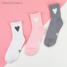 5189696 Набор женских носков KAFTAN "Сердечко", (3 пары) , р. 36-39 (23-25 см)