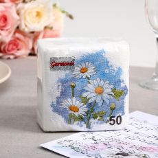 6073819 Салфетки бумажные Гармония цвета Ромашки, 50 листов