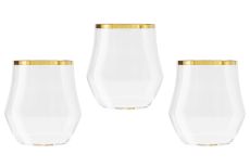 Стакан для виски, 9,5 см, 375 мл, 6 шт, стекло, золотистый кант, Sabina Gold, 61019