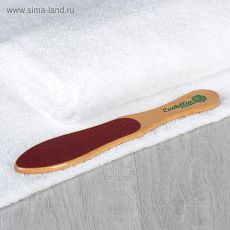 1359223 Тёрка для ног, наждачная, двусторонняя, 60/120, 26,5 см, деревянная
