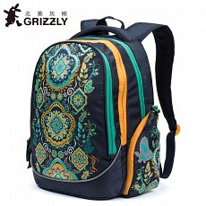 Рюкзак с узорами GRIZZLY , 1-3 класс
