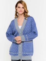 Кардиган женский 9232-91007 стальной/звёздный NEWVAY