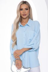 Б10073 Рубашка LADY TAIGA Голубой