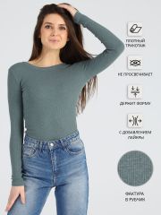 269087 Апрель Лонгслив серо-зеленый