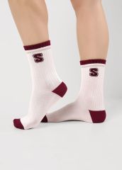 548245 CLEVER Носки белый/бордовый