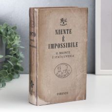 Шкатулка книга-сейф «Ничего не возможного», дерево, искусственная кожа, 21×13×5 см