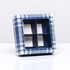 АКЦИЯ! ЦЕНА ЗА 3 ШТ! Коробка для 4 конфеты, «Мужской» 12.6×12.6×3.5 см