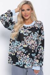 442523 LT Collection Блуза чёрный, голубой
