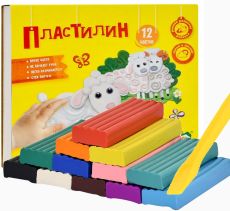 Пластилин 12 цветов, 180 г, со стеком Каляка-Маляка 3+