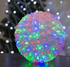 Шар цветы сакуры 200Led, d 18cм. светильник/ ночник /праздничное освещение/ цвет мульти